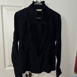 Zara Black Ruffled Blouse